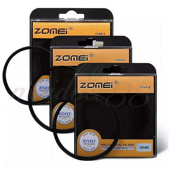 ZOMEI 58mm  4 6 8 Points Star-Effect Starburst Star Filter Set For DSLR
