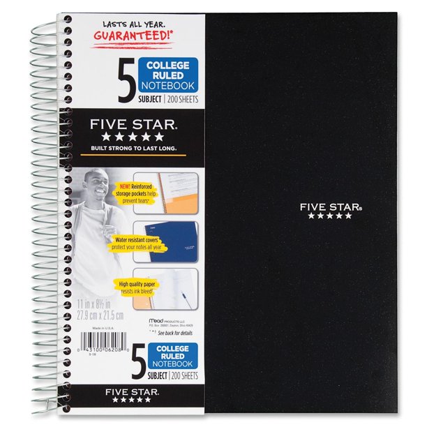 Mead Five Star 5Subject Notebook