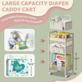 thumbnail image 6 of Baby Diaper Caddy Organizer and Storage,2In1 Baby Cart Organizer-Baby Diaper Caddy+3 Tier Rolling Cart for Baby Nursery,Baby Bedside Cart,Easy Assembly,Beige, 6 of 14