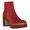 Red, variant on FSJ Women Fashion Platform Round Toe Suede Ankle Boots Block Chunky High Heel Side Zipper Winter Warm Walking Shoes Size 8 Red