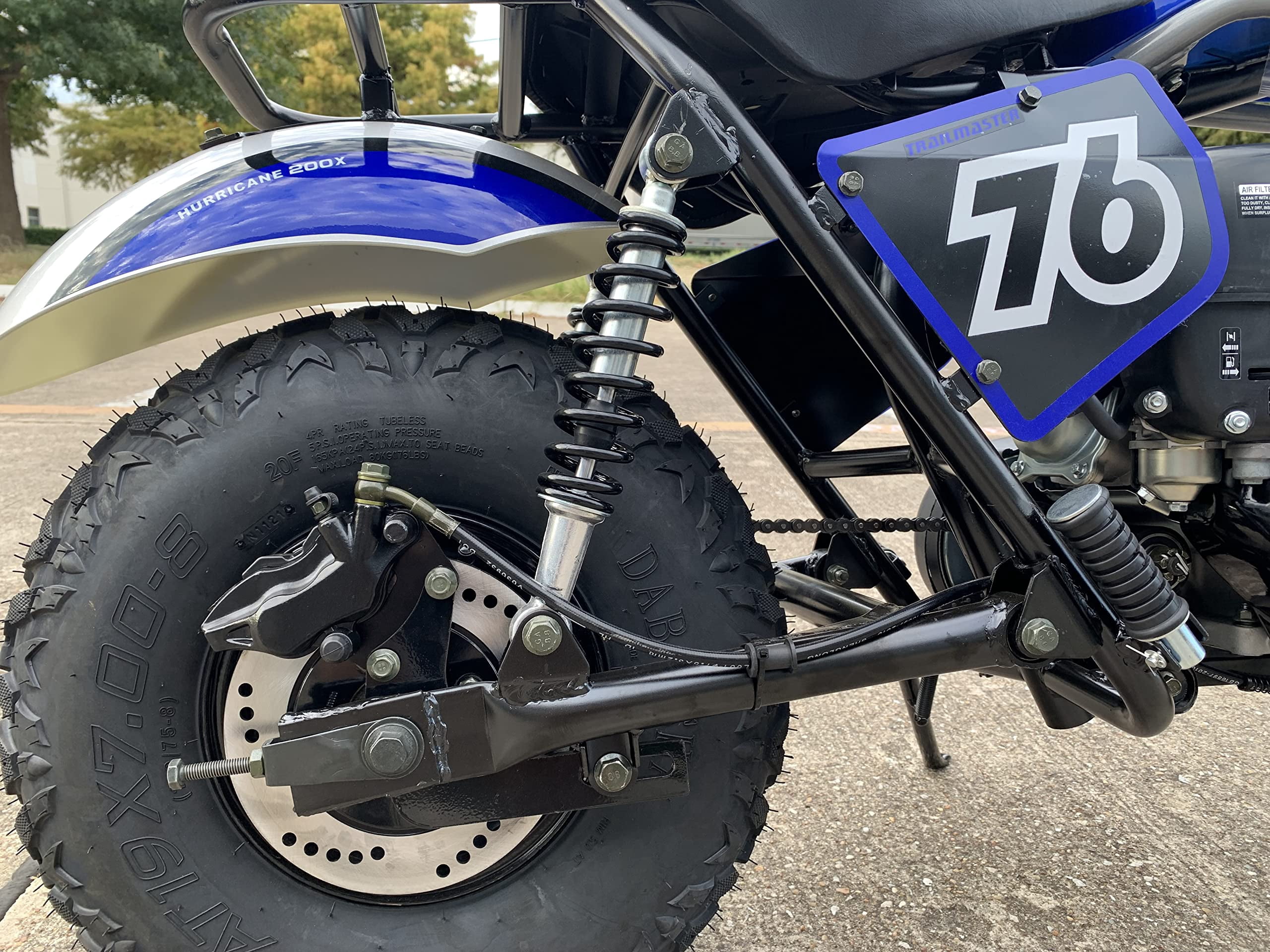 Trailmaster Mini Bike mb 200X Hurricane All New with Front and Rear Brakes, 196cc (Blue)