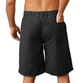 thumbnail image 3 of Uwinwear Men's Linen Shorts, Elastic Waist Drawstring Casual Summer Beach Golf Yoga Shorts with Pockets Black 2XL, 3 of 4