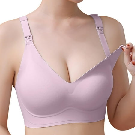 Gunia Women s Maternity Bras For Pregnancy Comfortable Transparent Shoulder Strap Cordless Backless Spongeless With Convertible Shoulder Straps Soft Underwear