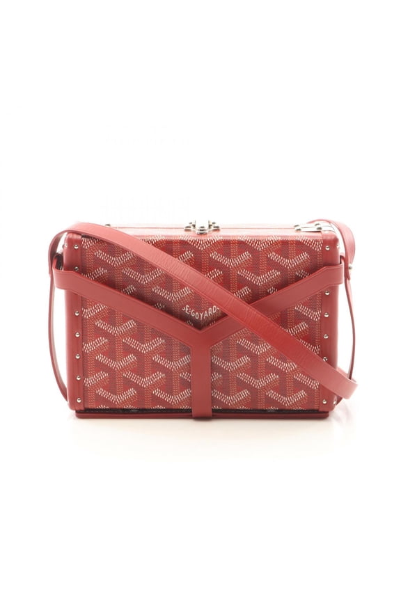 Pre-Owned Goyard Minaudire Trunk Bag, Shoulder Handbag, Coated Canvas Leather, Women's, Red...