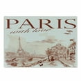 thumbnail image 1 of Paris Cutting Board, Vintage Watercolor Style Paris Illustration with Tour D'Eiffel Old Streets Image, Decorative Tempered Glass Cutting and Serving Board, Small Size, Pink, by Ambesonne, 1 of 1