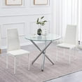 thumbnail image 6 of Glass Dining Table, Kitchen Table with Metal Legs, Kitchen Table for Restaurant/Dining Room, 6 of 15