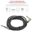 thumbnail image 3 of 3 Meters/ 10 Feet Musical Instrument Audio Guitar Cable Cord 1/4 Inch Straight to Right-angle Gold-plated TS Plugs PVC Braided Fabric Jacket for Electric Guitar Bass Mixer Amplifier Equal, 3 of 5