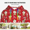 thumbnail image 4 of Fotbe cute Christmas Moose Pattern Womens Long Sleeve Hoodie, Pullover Hooded Sweatshirt, Kangaroo Pocket Hoodie with Eye-catching Drawstrings-X-Large, 4 of 7