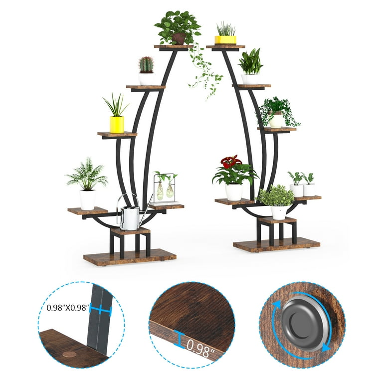 Indoor Plant Stand Pack of 2, 6-Tier Flower Rack for Home Garden