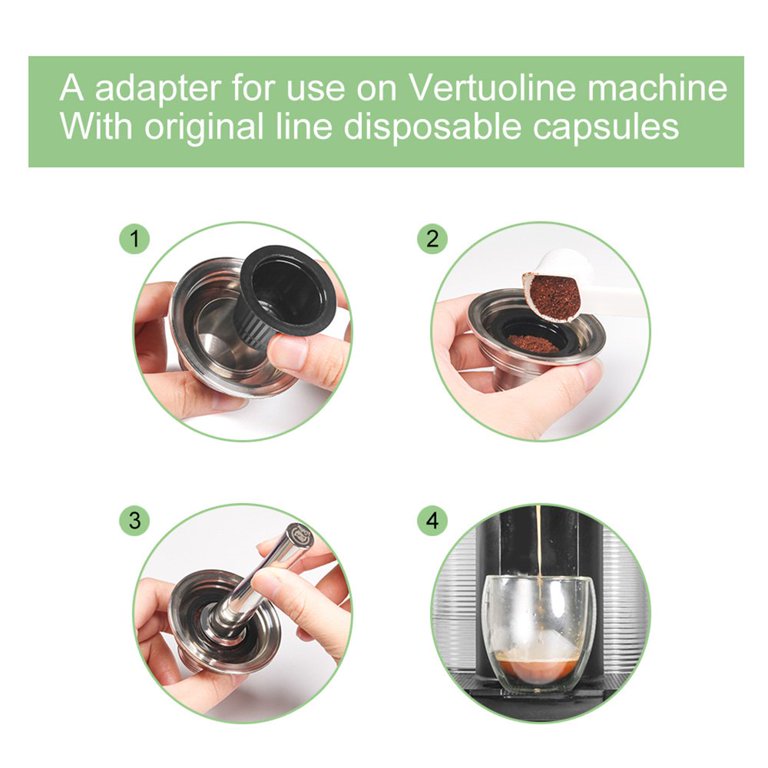 Coffee Capsule Adapter Reusable Coffee Capsule Stainless Steel Transfer For  Vertuo To For Nespresso Filter Accessories 