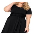 thumbnail image 2 of Leota Women's Brittany Print Fit & Flare Jersey MIDI Dress Black Size 1X, 2 of 3