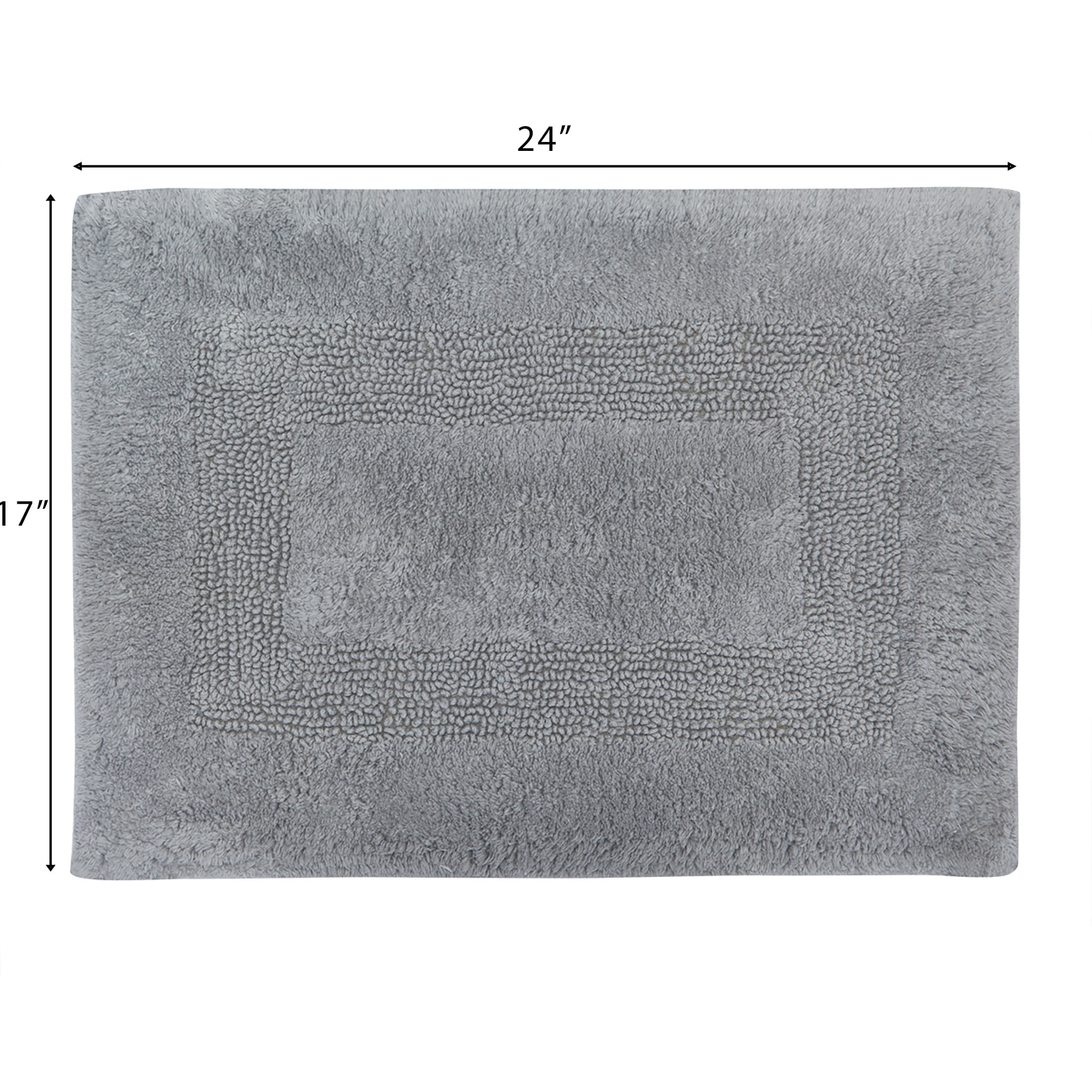 Tapis de bain Mainstays Racetrack 100% Coton Gris Fonce, 17" x 24" Tapis de bain antidéparant