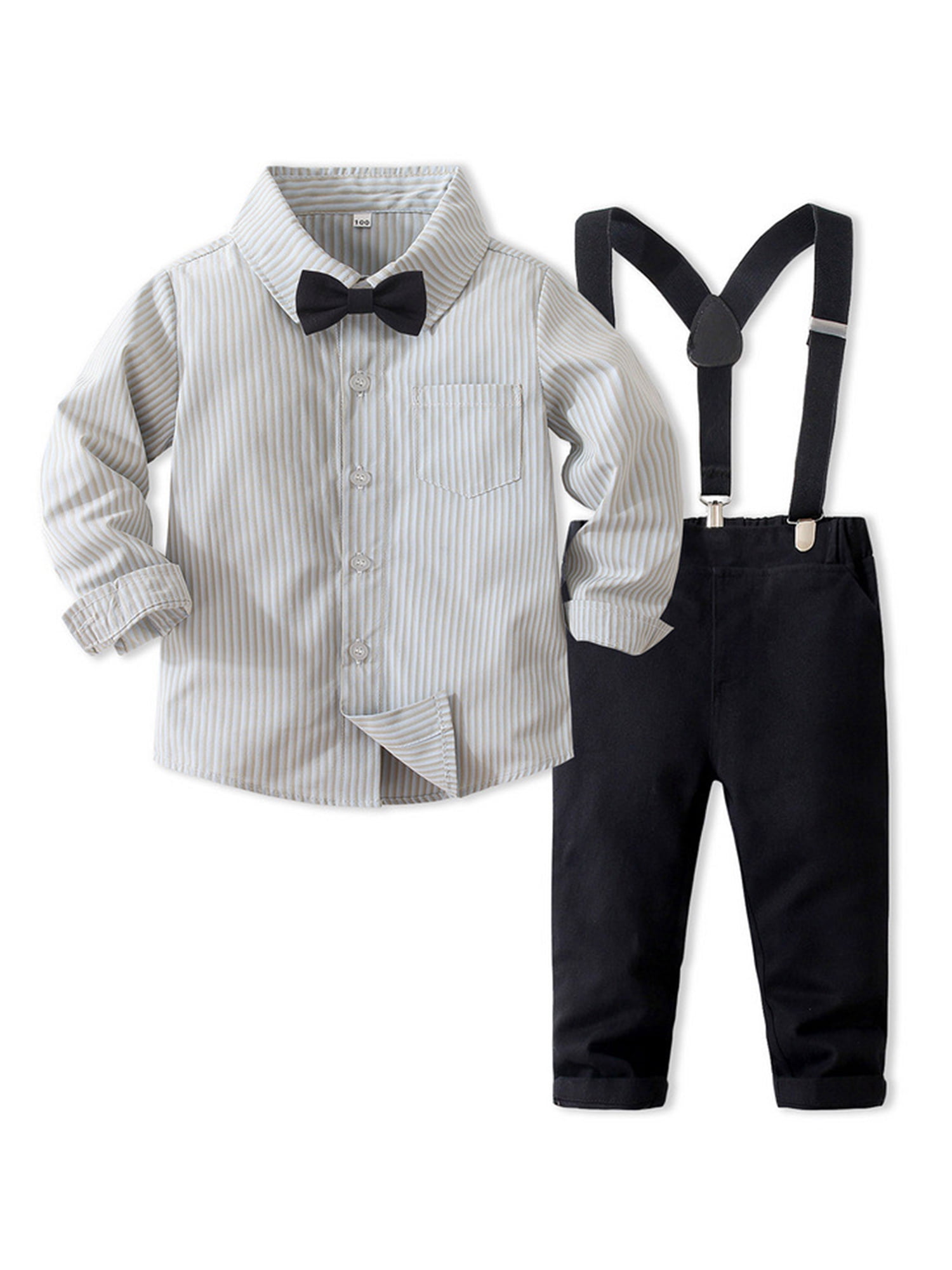 Abtel Kid Dress Shirt And Pants Sets Lapel Gentleman Suit Casual Dressy ...