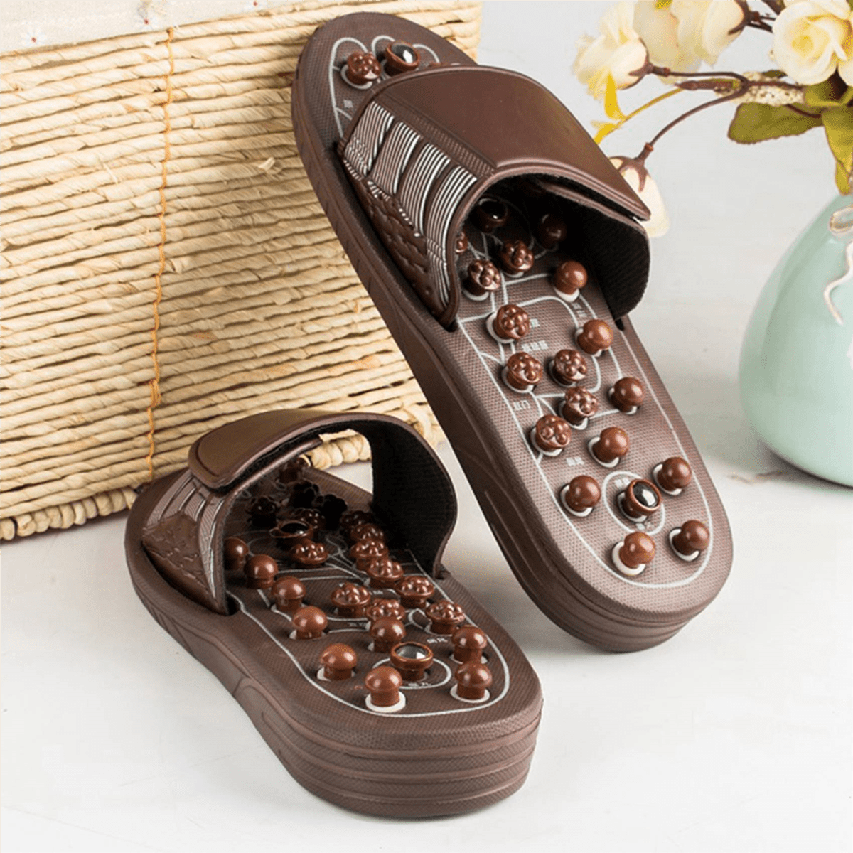 4x Acupressure Foot Massager Massage Slippers Shoes Reflexology Sandals Relief Plantar Fasciitis Arthritis M