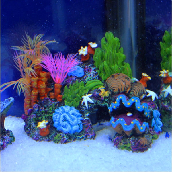 Sucker Mounted Coral Reef Fish Tank Cave Decoration Aquarium Ornament 14cm Walmart Com Walmart Com