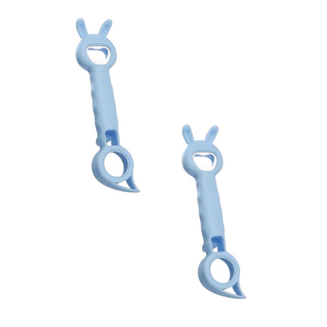 Oleegame 2PC Black Can Opener Creative Multi-purpose Beverage Bottle Opener 4 In 1 Can Opener Lid Opener Kitchen Tool Blue