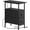 Black, variant on End Table with Charging Station, Narrow Side Table with 2 Fabric Drawers, Skinny Nightstand with Storage, Slim Bedside Table for Bedroom, Living Room, Small Spaces, Black BB487UBZ01