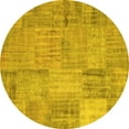 thumbnail image 1 of Ahgly Company Indoor Round Patchwork Yellow Transitional Area Rugs, 8' Round, 1 of 4