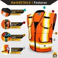 thumbnail image 5 of KwikSafety (Charlotte, NC) GODFATHER Safety Vest (Cushioned Collar) Class 2 ANSI OSHA High Visibility 9 Pockets Reflective Tape Heavy Duty Zipper Mesh HiVis Construction Surveyor Men | Orange Small, 5 of 6