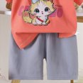 thumbnail image 6 of TOWED22 Infant Baby Loungewear Pajamas 2 Piece Set Toddler Boy Short Sleeve Cotton Graphic Tee and Soft Drawstring Shorts Sets(Pink,18-24 M), 6 of 6