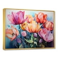thumbnail image 2 of Designart "Vibrant Tulips Bursting with Energy" Tulips Floater Framed Wall Decor, 2 of 5