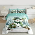 thumbnail image 2 of Castle Fairy 3-Piece Queen Size Comforter Set - Snowman Festive Christmas Print, 2 of 8
