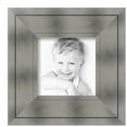 thumbnail image 2 of ArtToFrames 8" x 8" Platinum Ridge Brushed Slvr Picture Frame, 8x8 inch Silver Wood Poster Frame (WOM-5249),  Pack, 2 of 6