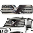 thumbnail image 2 of Uorisanigo Car Sun Shade, Camo American Flag Eagle Windshield Sunshade for Jeep Wrangler JK JKU JL JLU 1997-2025 & Jeep Gladiator JT 2020-2024, UV Rays Blocker Sun Visor Shade Keep Vehicle Cool, 2 of 7