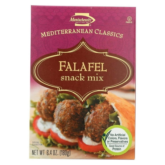 Manischewitz Mediterranean Falafel Ball Mix 6.4oz 3 Pack All Natural, Sugar Free, Certified Kosher, 7 Grams of Protein Per Serving