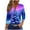 Christmas Shirts for Women-A10 Purple, variant on Mifsaly Plus Size Christmas Shirts for Women 3/4 Sleeve Xmas Santa Print T-Shirts Xmas 3 Buttons V-Neck Snowflake Graphic Tops Loose Fit Tops Funny Party Festival Outfits