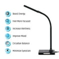 thumbnail image 3 of Brilli Wellness Lighting 21" Modern Charge Up Energy-Boosting Dimmable LED Circadian Desk Lamp (5000k Daylight), Black Finish, 3 of 9