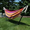 thumbnail image 5 of Sunnydaze 2-Person Cotton Brazilian Hammock with Stand, 400 lb Capacity - Tropical, 5 of 10