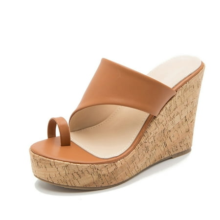 

IELGY plus size women s shoes fashion outer wear flip flops wedge shoes