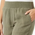 thumbnail image 3 of Briggs Womens Linen Blend Shorts Green Stripe XL, 3 of 3
