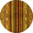 thumbnail image 1 of Ahgly Company Indoor Round Abstract Yellow Modern Area Rugs, 8' Round, 1 of 4