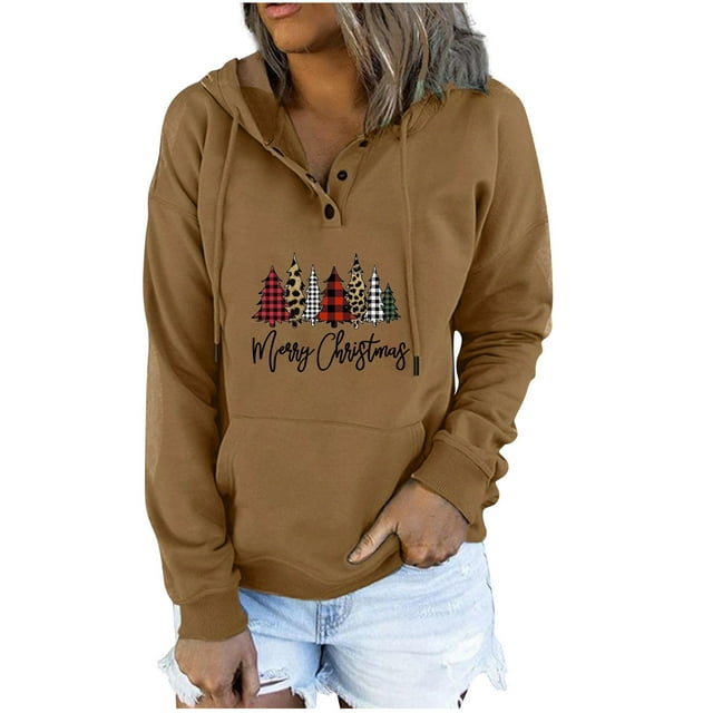 Sudaderas Con Capucha de Navidad Para Mujer Moda Otoño Invierno Imprimir Orejas Linda Manga Larga Odeerbi ODB190926