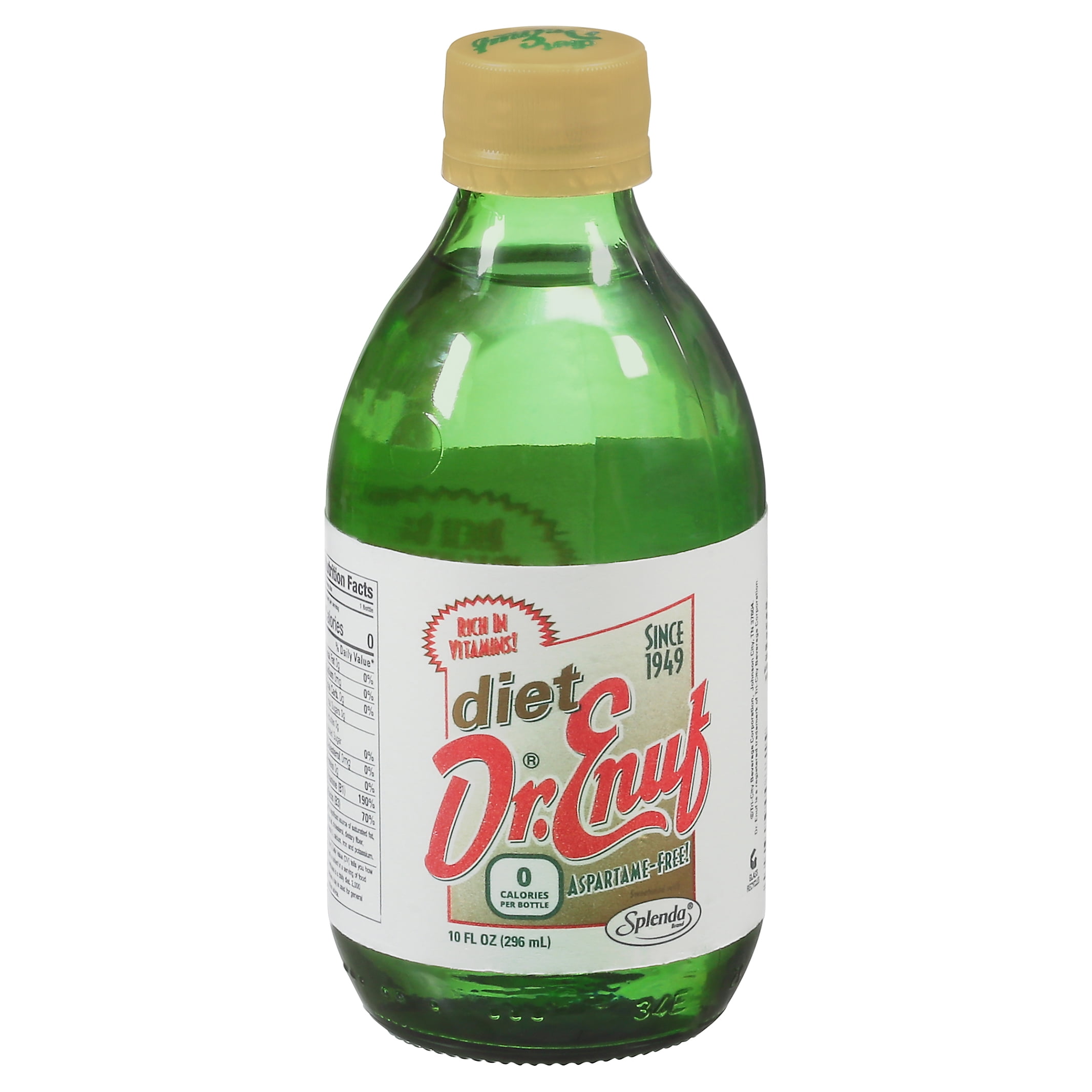 (4 pack) Diet Dr Enuf Lemon Lime Drink, 10 Fl Oz, 6 Pack Bottles