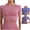 Pink, variant on Active Tops Women Solid Color Sports Yoga Clothing Top for Fitness and Running High Elastic Short Sleeve Performancewear Purple S