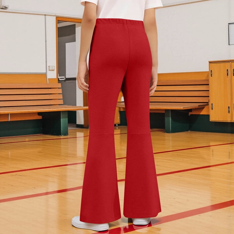 WMTBSRSW Teen Girls Flare High Waisted Dress Pants Comfy Bell Bottoms Yoga  Pants School Uniform Stretchy Leggings Red 14-15Years - Walmart.com