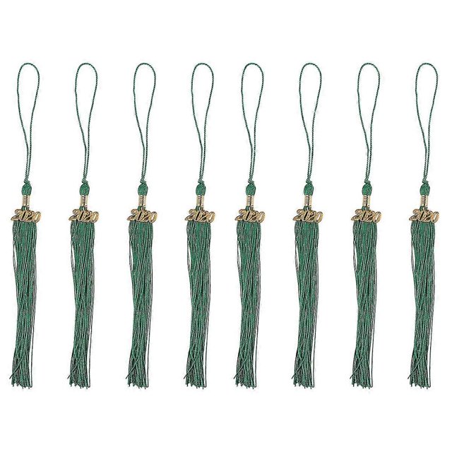 8 piezas 2020 Borla para sombrero de graduación académica Borla decorativa de honor para temporada de graduación (verde)