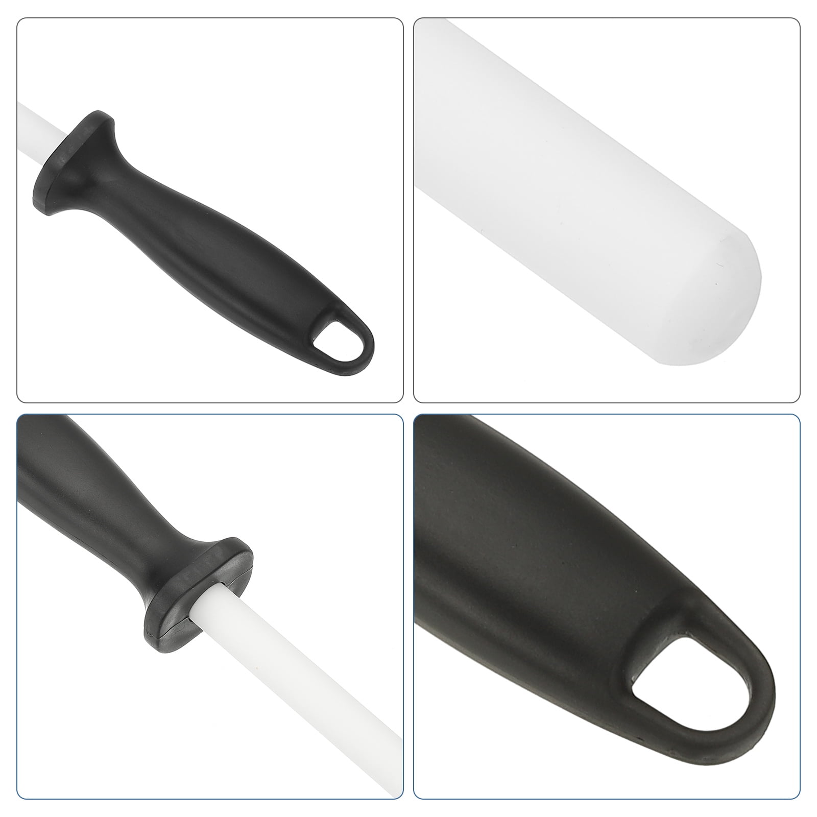 12 Inch Ceramic Knife Sharpener Honing Rod, High Hardness Sharpening Rod Knife Sharpener Steel White