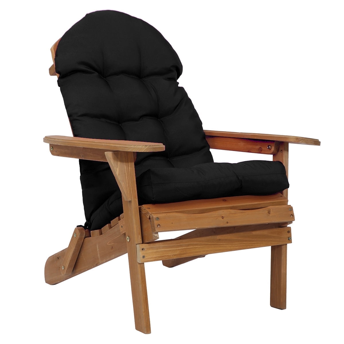 YEERSWAG Outdoor Adirondack Chair Cushions 43x20, Non-Slip Water Resistant High Back Patio Rocking Chair Pad with Ties, Black