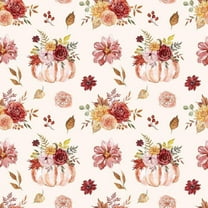 Fall Pumpkin Shower Curtain, Watercolor Autumn Thanksgiving Fall Leaves Shower Curtains Set with Hooks, Red and Pink Floral Bathroom Decor Waterproof Fabric 72 X 72 Inch