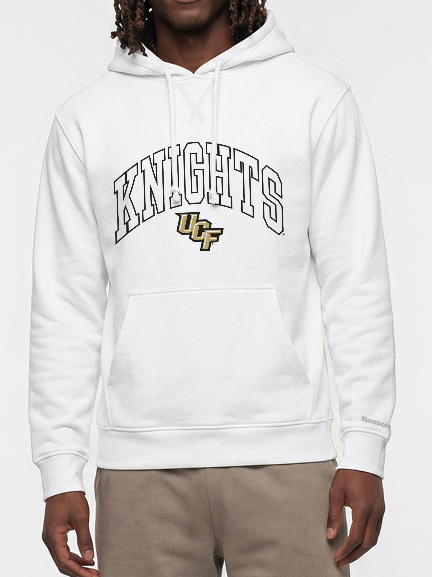 Central Florida Knights Reebok Mens White Hooded Sweatshirt