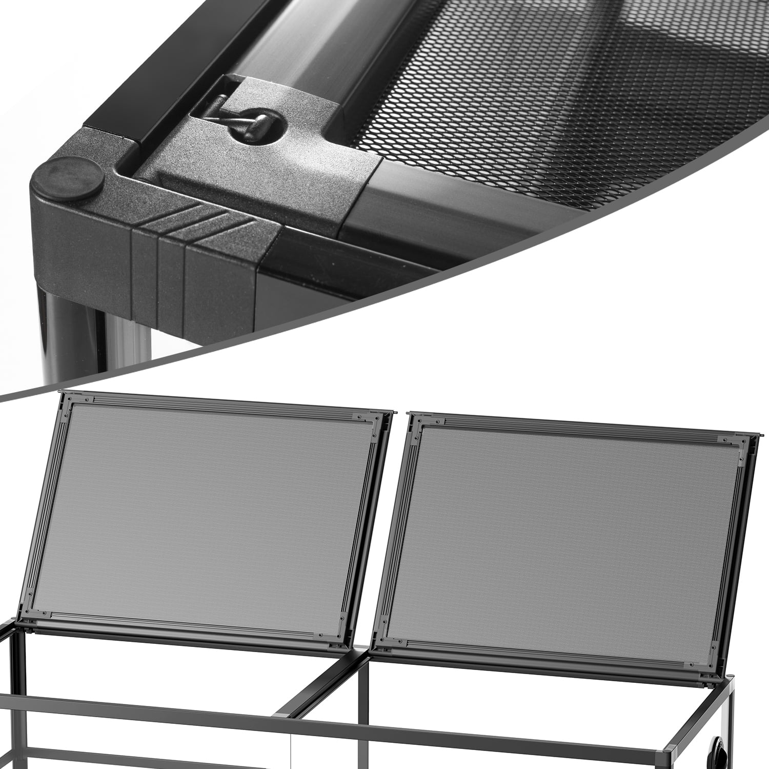 OiiBO Large Reptile Tank 45 Gallon, 360°Full Vision Glass 48“ Long & 12.6” Low Reptile Terrarium