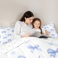 thumbnail image 4 of Erosebridal Floral Sakura Cute Bow Bedding Comforter Set 7pcs for Girls,Kids Teens Dreamy Flowers Bowtie Queen Bedding Sets,Super Cozy Room Decor, 4 of 6