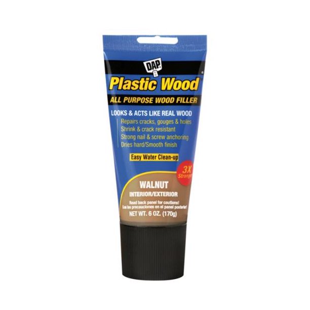 DAP 00584 6 oz Plastic Wood Stainable Wood Filler, Walnut