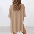 thumbnail image 4 of Women's 2 Piece Lounge Sets Casual Summer Airport Travel Outfits Oversized Shirts Biker Shorts Matching Clothing, 4 of 5