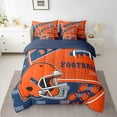 thumbnail image 2 of Manfei Rugby City Twin Bedding Sets 7 Pieces,Sports Theme Bedding Comforter Set 7 Pieces,Denver Silhouette Sheet Sets For Teens,Ultra Soft Bedroom Decor Reversible, 2 of 7