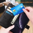 thumbnail image 3 of Phone Case for iPhone XR Wallet,Card Holder [Kickstand][Wrist Strap] Butterfly Floral Embossed for Women PU Leather Flip Protective Cover for iPhone XR Cases 2021 (Black), 3 of 16